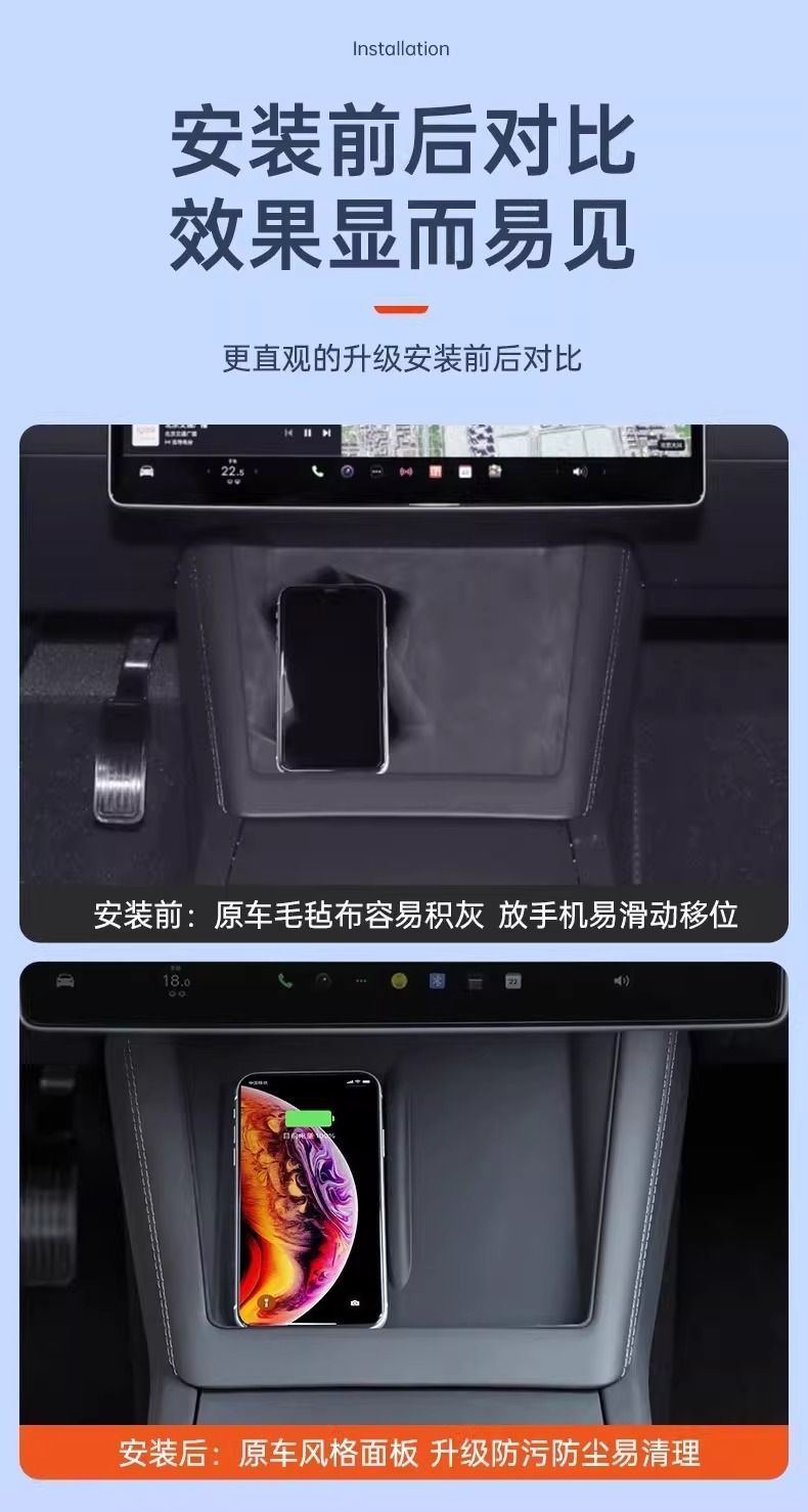 Suitable for Tesla's New Version Modely/3 Wireless Charging Silicone Pad Central Control Anti-Slip Pad Modification Accessories Wholesale