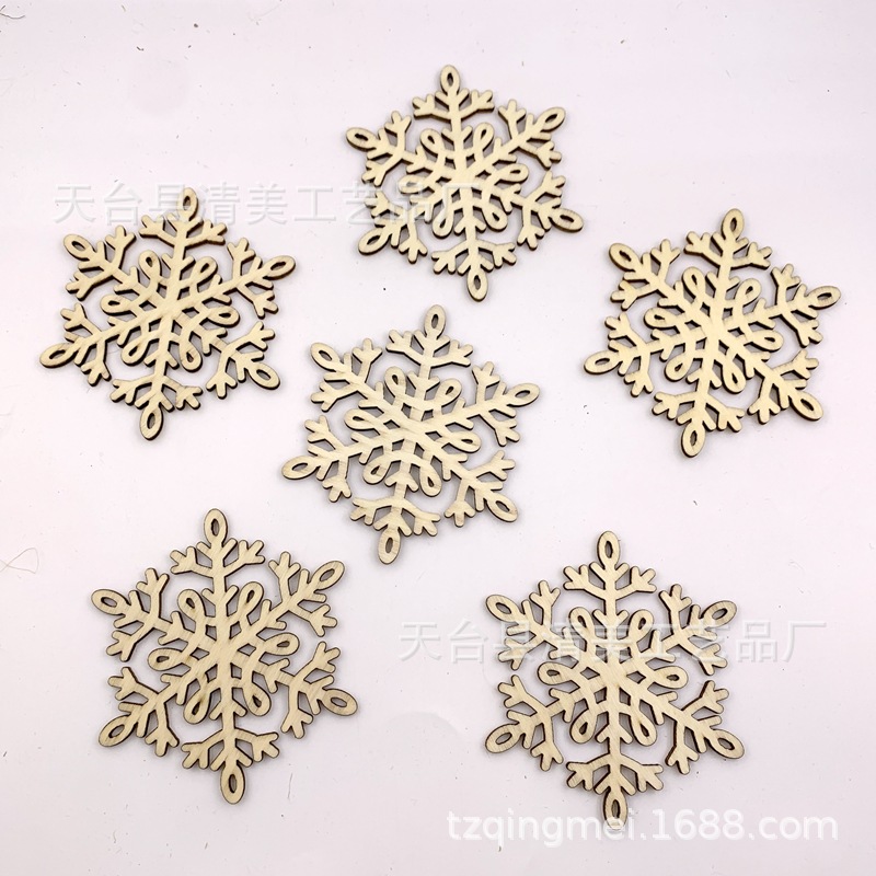 80mm círculo de troncos colgante de decoración de copo de nieve colgante de copo de nieve de estilo navideño 10 un paquete