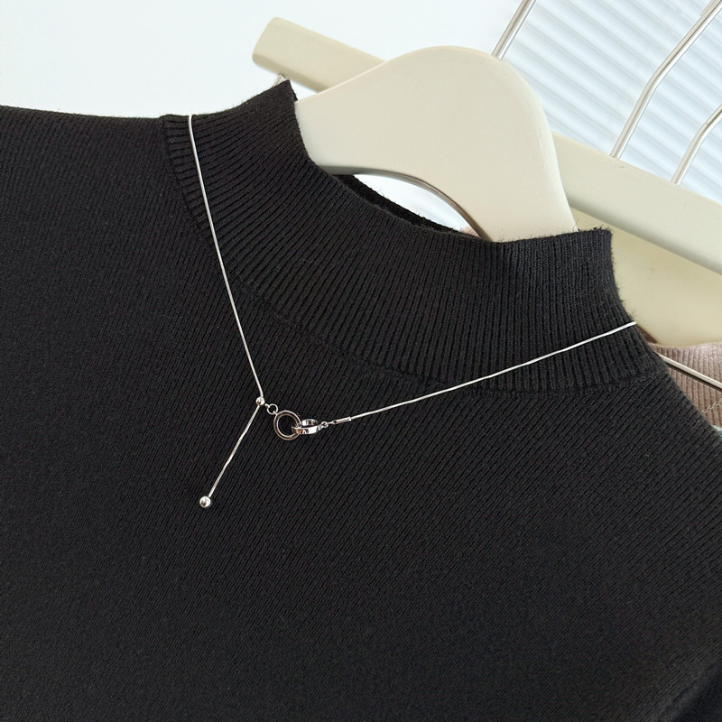 商品详情图_实拍原版半高领打底衫秋冬新款羊毛针织衫女百搭洋气