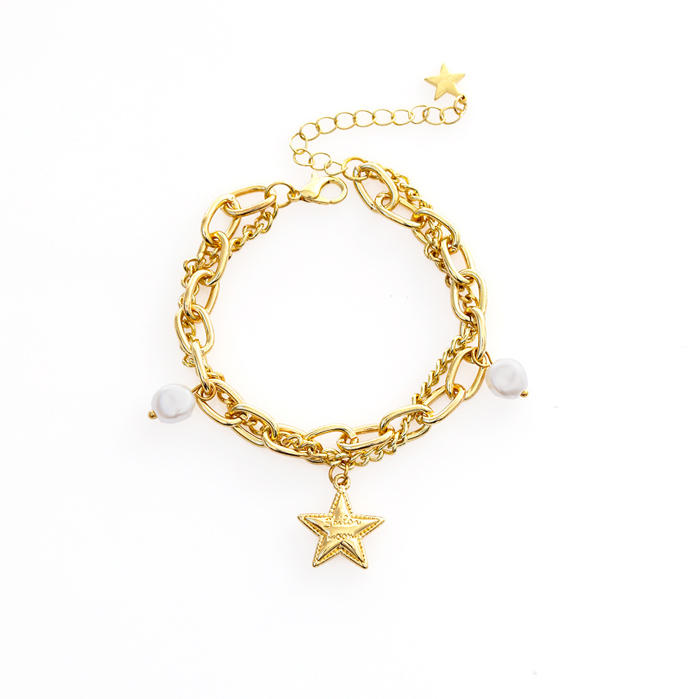 Fashion Geometric Tassel Copper Bracelets Plating Hollow Out Copper Bracelets