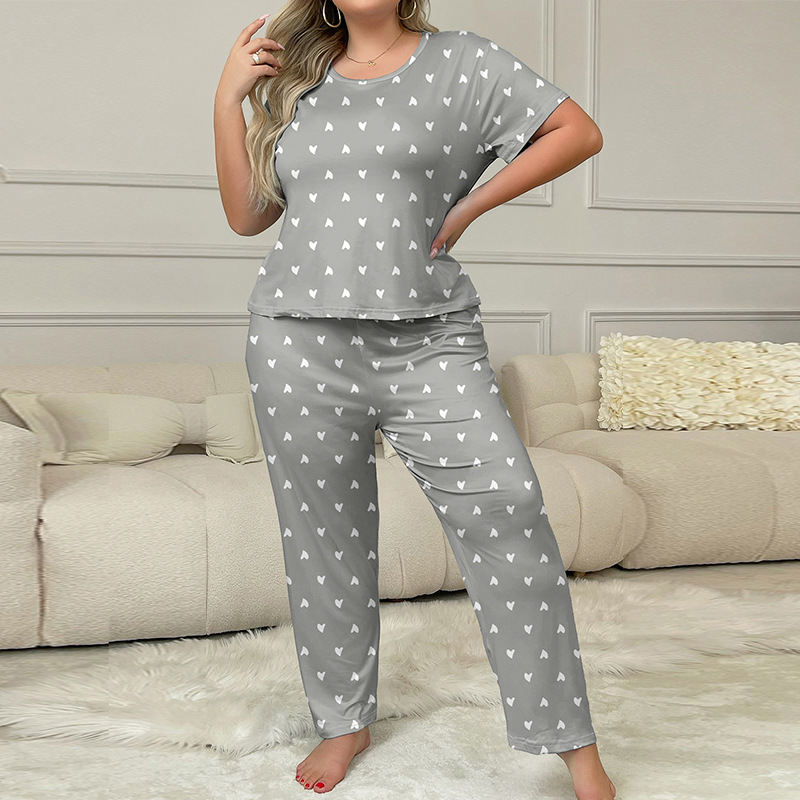 ZT0087-02 # 회색 배경 흰색 사랑 전체 인쇄