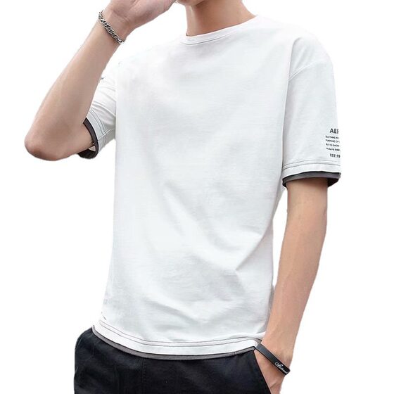 2023 Summer new youth men's short-sleeved T-shirt Korean style loose fashion summer clothes half-sleeved top clothes men's T-shirt