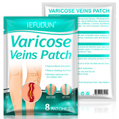 SEFUDUN Vein Patch with Red Blood Wire Repair, Worm Leg Blue Vein Elevation Pain Relief, Red Flower Ointment, 8 Patches