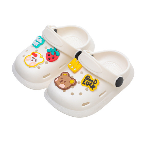 Kids' Croc-style Shoes for Summer: Breathable, Non-Slip, Closed-Toe Design—Versatile Home Use Sandals with Cute Cartoon Patterns for Boys and Girls