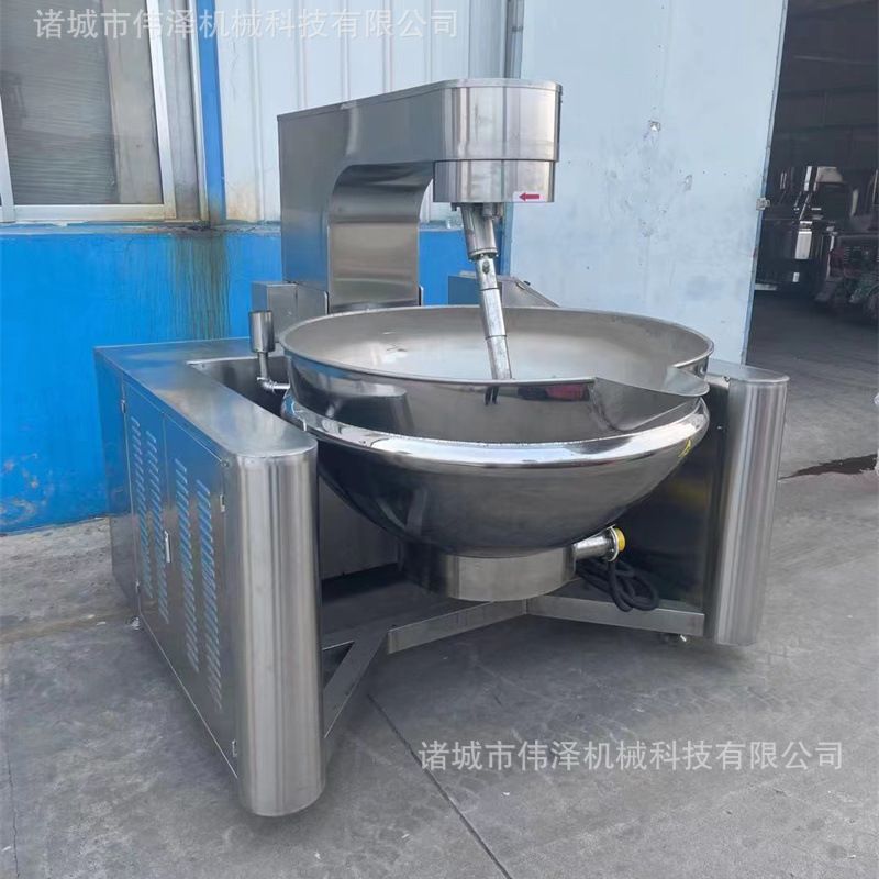 牛肉酱搅拌炒锅 火锅底料炒锅设备厂家 枣泥酱豆沙馅料炒制锅
