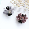 Small crab pin, ponytail with bow, hairgrip, hair accessory, Korean style, flowered, internet celebrity