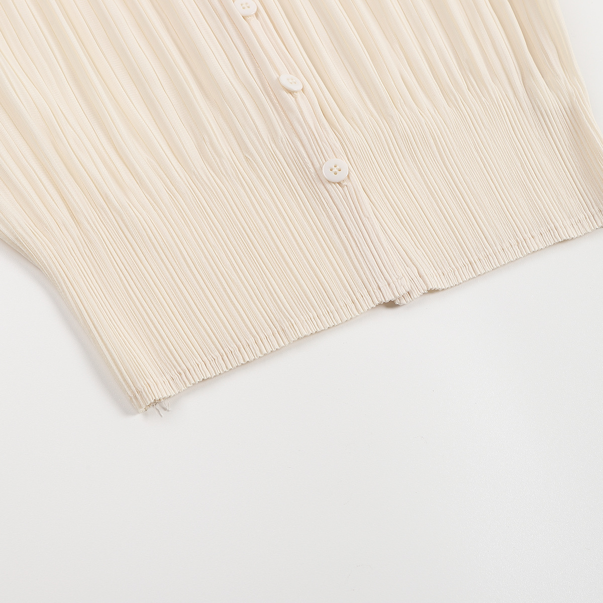 Áo len cardigan nữ V-neck tay dài xếp ly mỏng nhẹ xuân hè — màu đen chi tiết 14