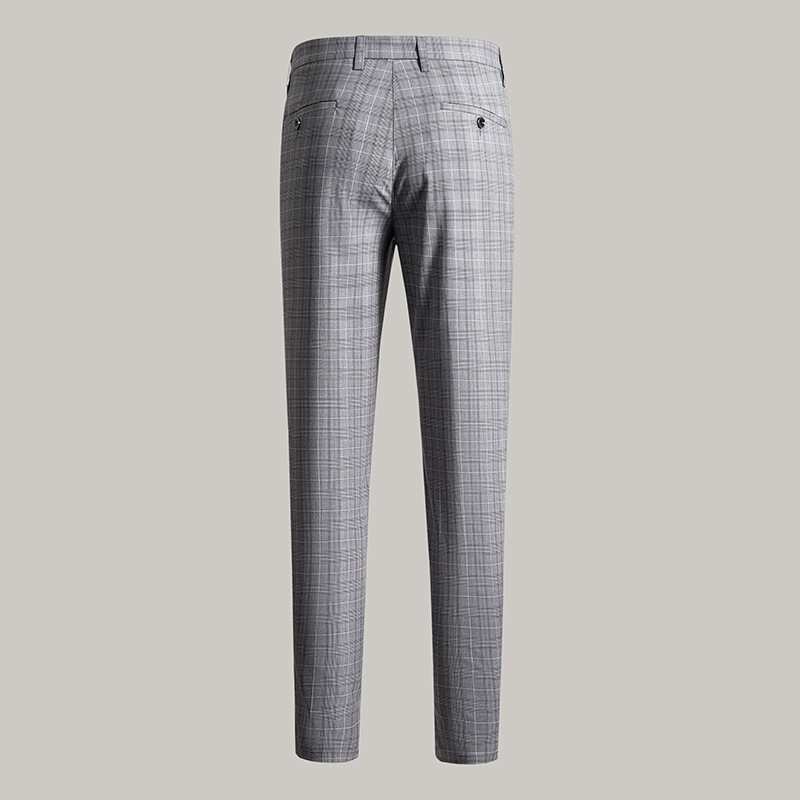 Pantalones a cuadros Príncipe de Gales Pantalones rectos sueltos delgados de verano para hombres pantalones casuales elásticos de negocios de alta gama para hombres