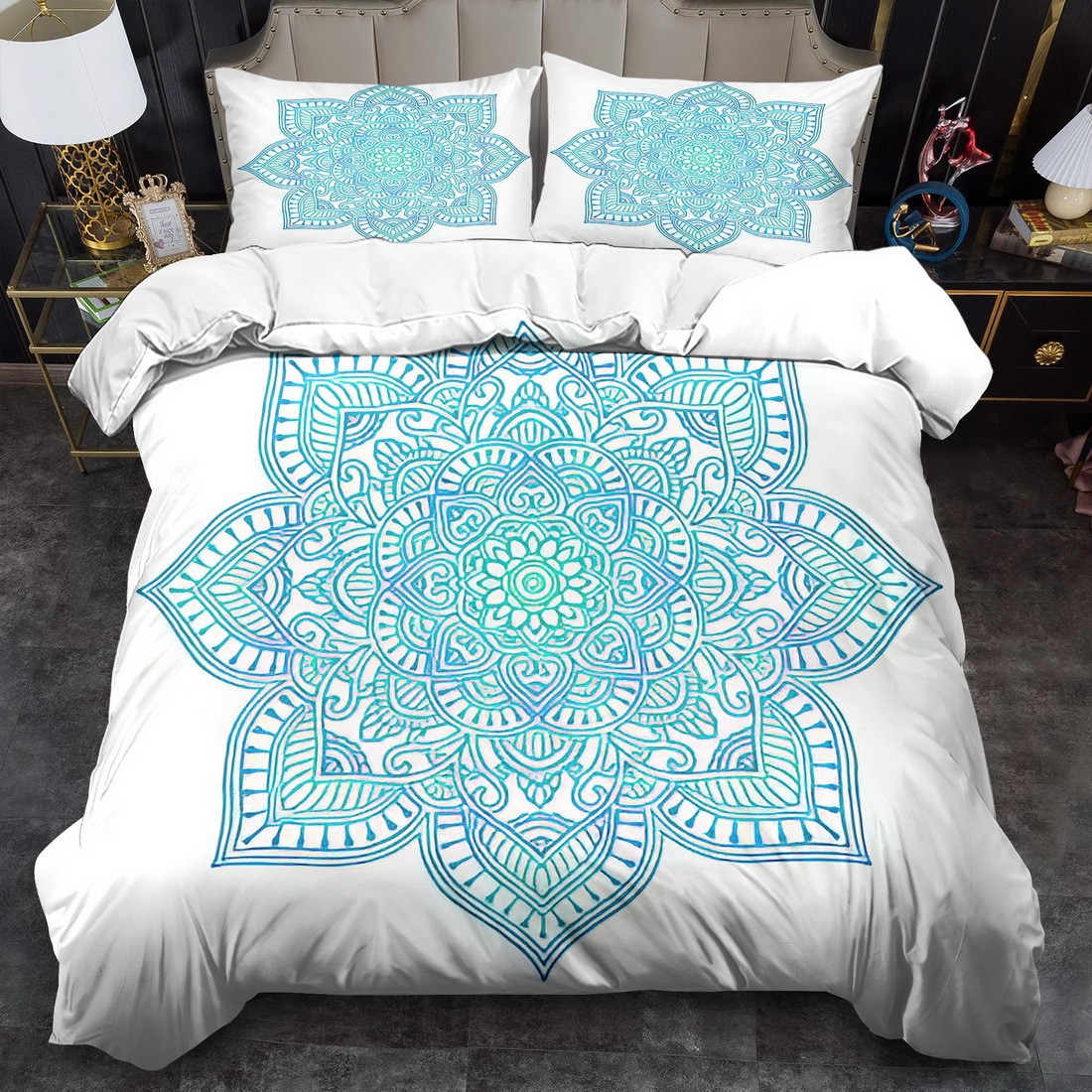 Transfronterizo textil para el hogar Mandala impresión digital quilt kit suave piel transpirable portador TEMU / JIT