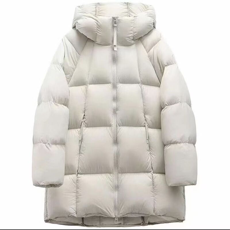 90 White Duck down] Mid-Length New Thickeneded Korean Style Women's down Jacket Off-Season down Jacket Clearance