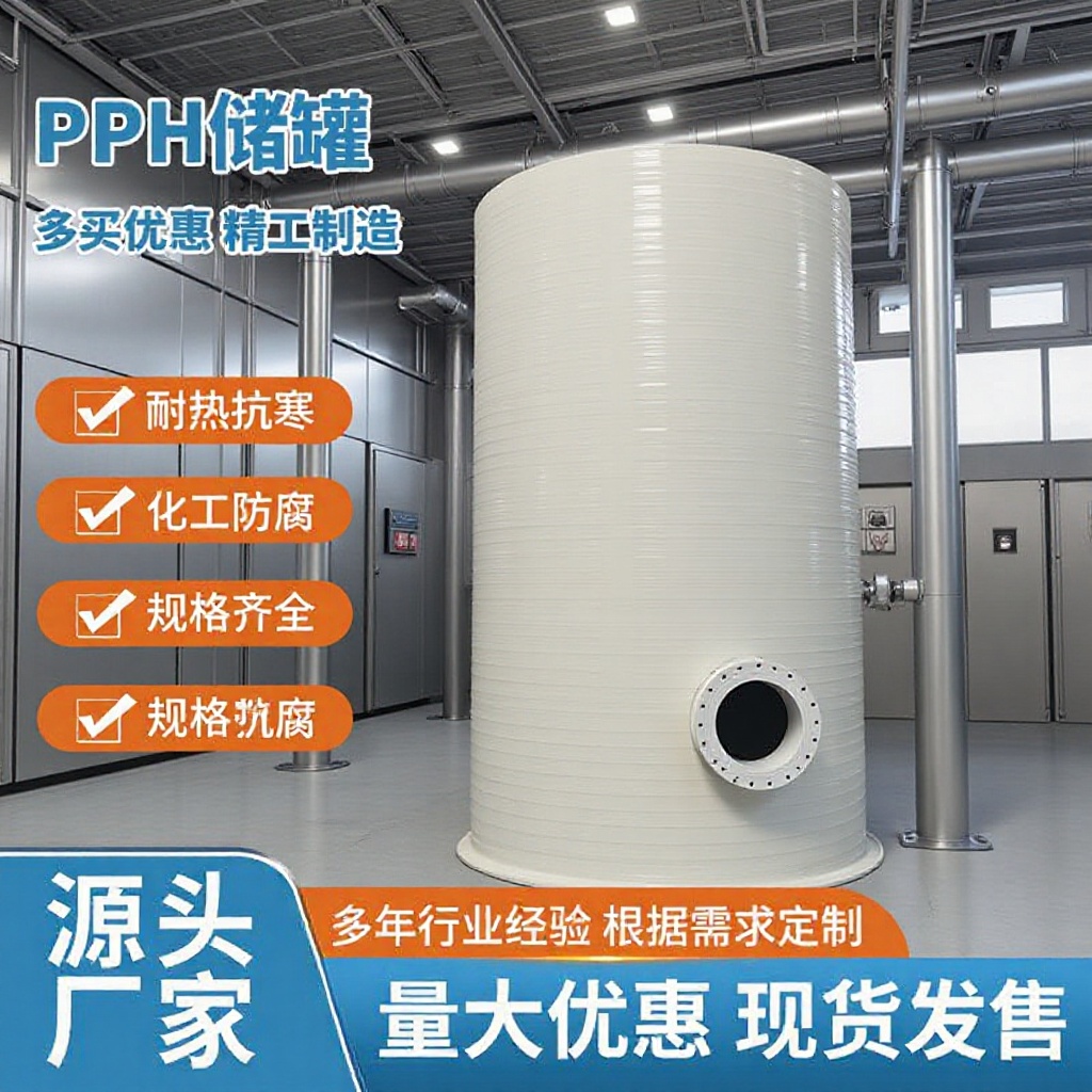 明辉大型PPH储罐立式加厚缠绕搅拌罐化工液体储存罐环保设备厂家