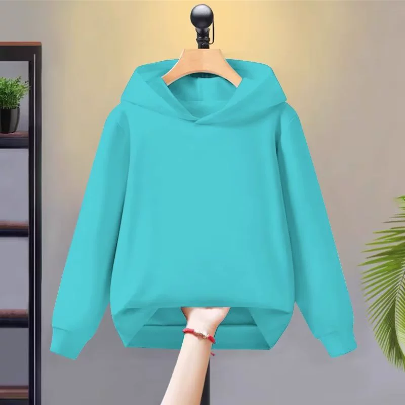 Спортивная свободная верхняя одежда для мальчиков и девочек, весенне-осенняя, тонкая, однотонная, с капюшоном, для детей среднего и старшего возраста.