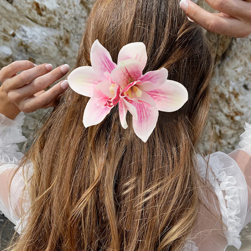 New Artificial Flower Hairpin Fashion Bohemian Bangs Edge Clip Girl's Broken Hairpin Wedding Bride's Pan Hair Clip