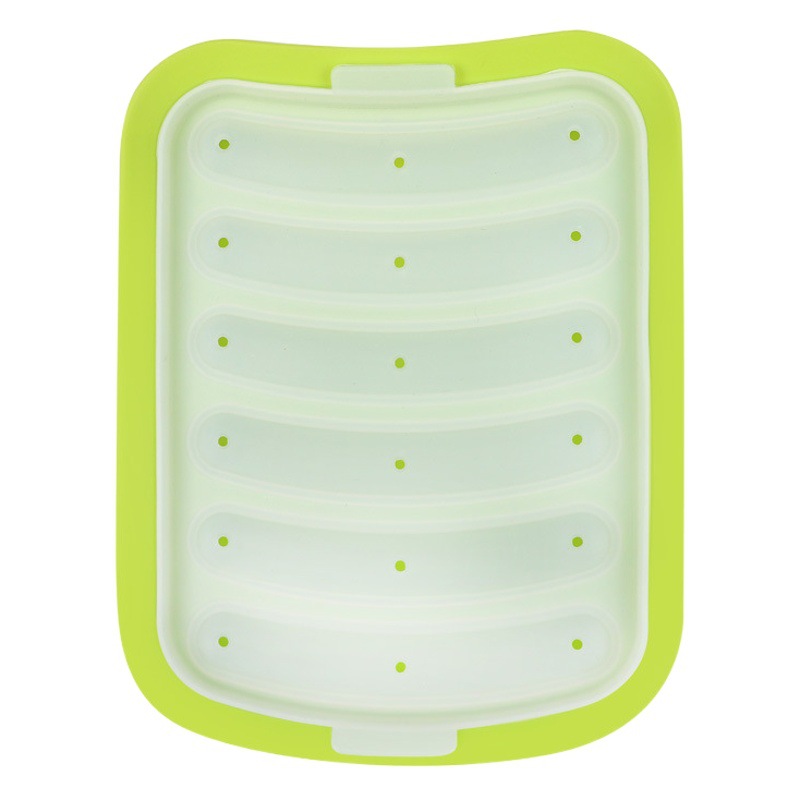 Silicone sausage mold Ham box with lid rice cake DIY baking 6 hot dog box baby food supplement tool