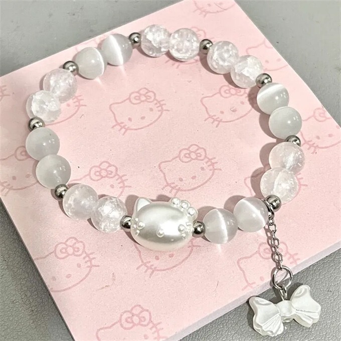 Kt Cat Hellokitty Shake Tone Same Bracelet Couple DIY Handmade Beads to Send Best Friend Girlfriend Sweet Bracelet