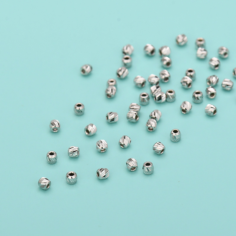 Polished Finish 1 Piece Diameter 3mm Diameter 4mm 925 Sterling Silver Solid Color Polished DIY Jewelry Accessories Beads