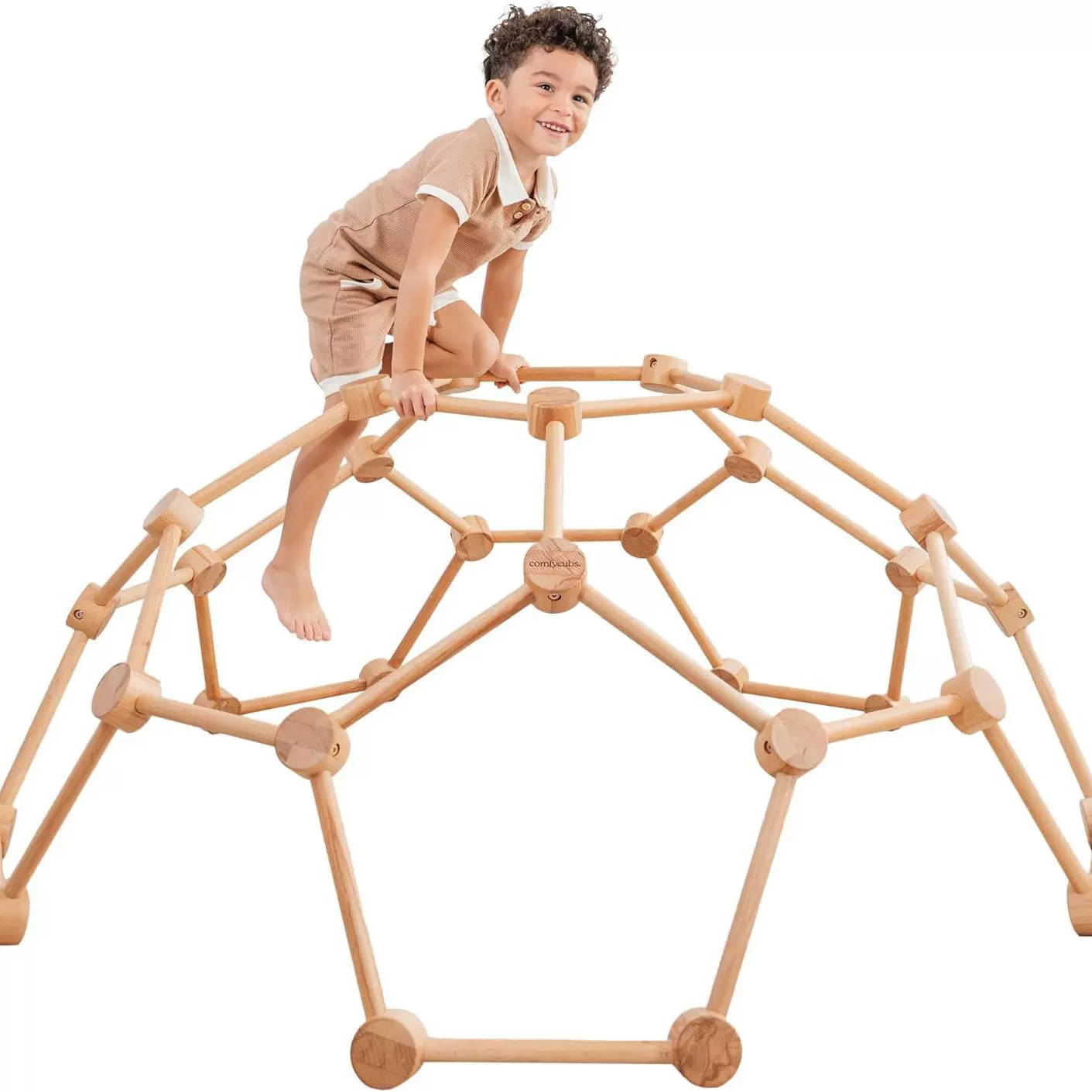 跨境木质儿童攀爬架蒙特梭利圆顶蜘蛛网攀岩架宝宝锻炼益智爬梯