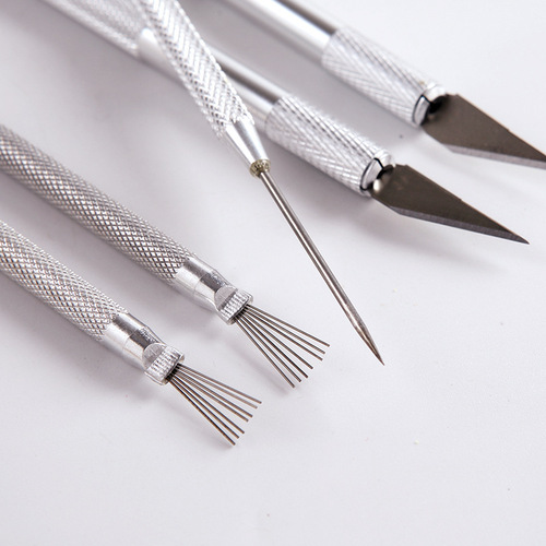 Ceramic tools stainless steel needle aluminum rod seven needles handmade details pottery needle punch clay sculpture carving knife trimming knife