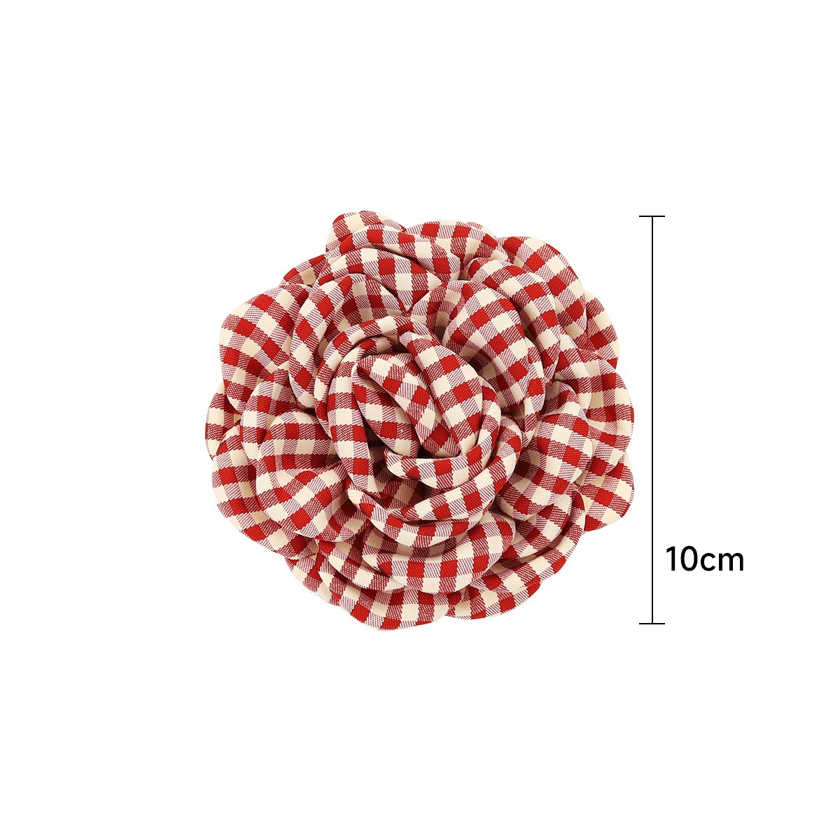 Chanel-style Plaid Fabric Flower Brooch For Autumn And Winter_voghion.com