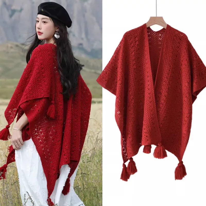 Summer solid cloak, trench coat, woolen universal scarf, western style