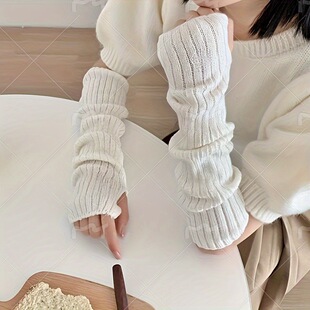 X 85149 Knit fingerless student sleeve gloves ë����ָ�W����