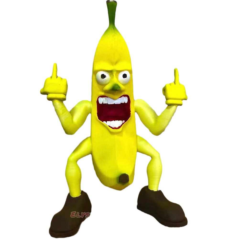 (2개) 국경을 넘나드는 새로운 스푸프 MR. BANANA 수지 공예 장식품 사악한 시뮬레이션 바나나 모델 데스크탑 장식