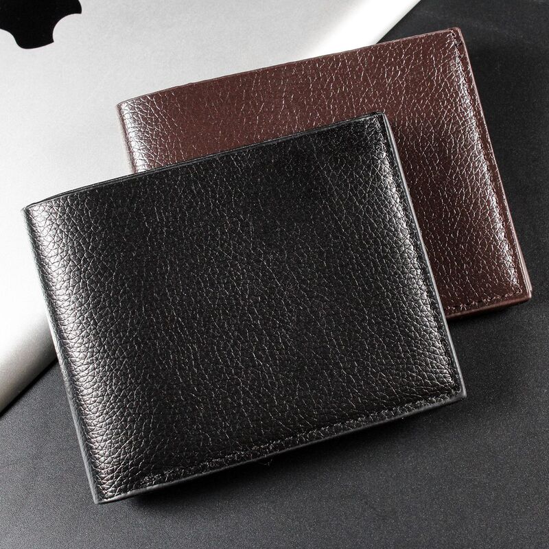 New In-Stock Men's Wallet, Short Style, Multiple Card Slots, Fashionable Casual Wallet, Horizontal Style, Multifunctional Bank Card Holder