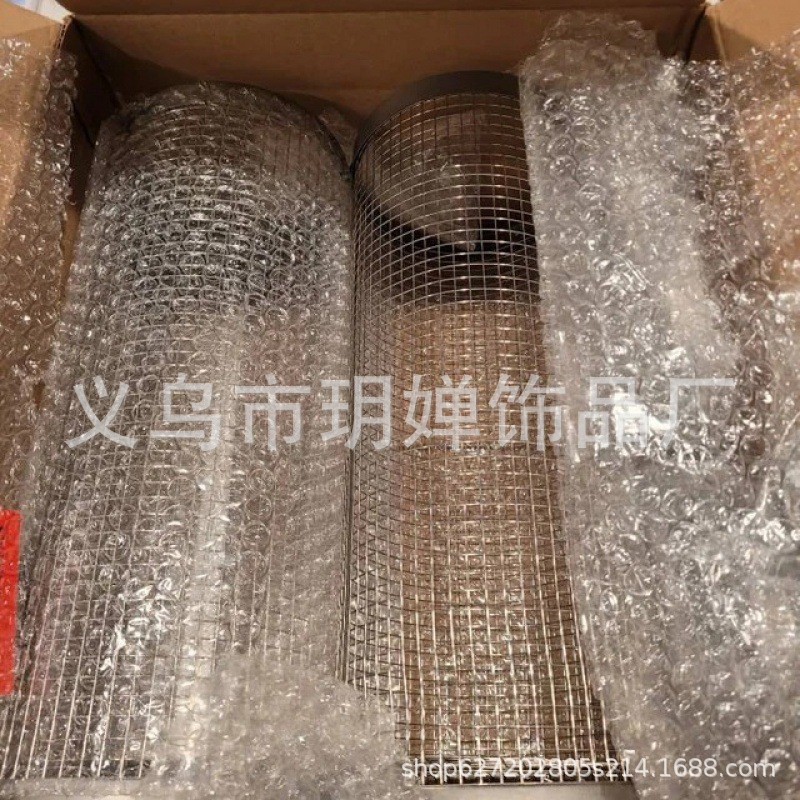 Comercio exterior transfronterizo de Amazon nuevo al aire libre de acero inoxidable barbacoa jaula barbacoa cilindro tubo de red en stock al por mayor