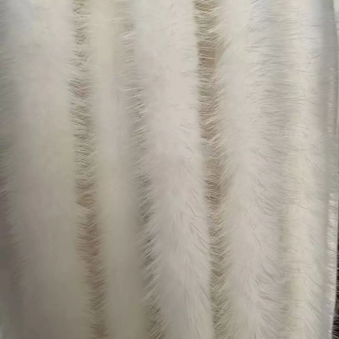 真水貂毛条儿童服饰保暖毛边斗篷马甲装饰花边白色真毛水貂毛条