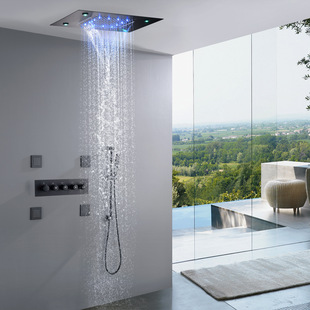 500*360mm canopy LED concealed shower suit bathroom constant temperature shower full set Kaiping factory wholesale