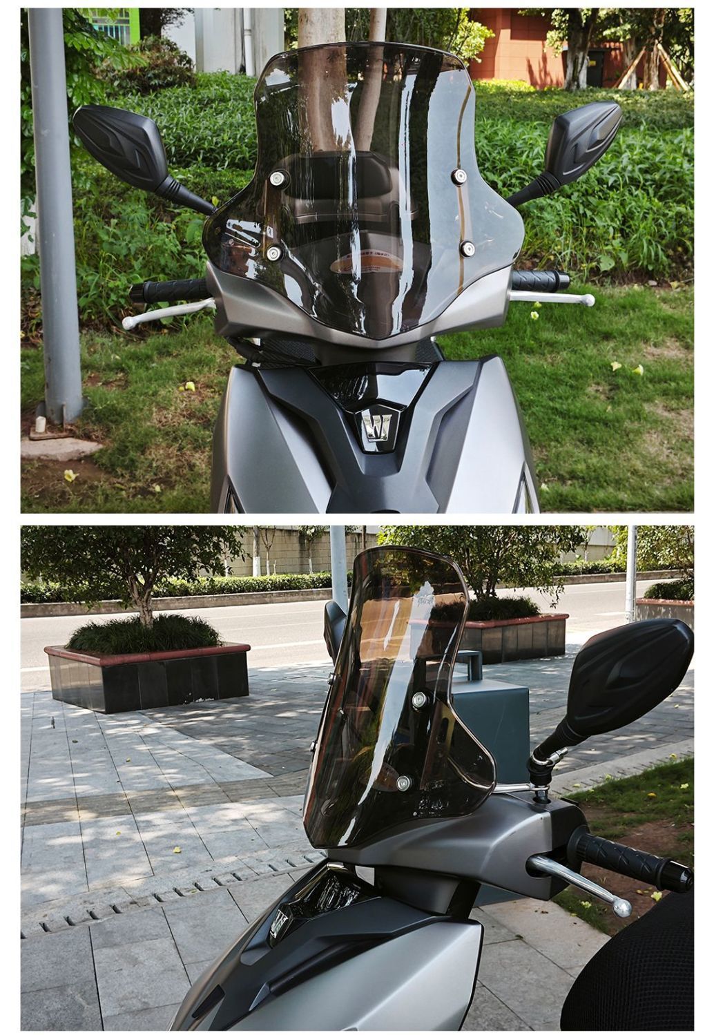 Suitable for New Dazhou Honda Split Blade/Split Road RX125 motorcycle, PC front windshield glass for modification