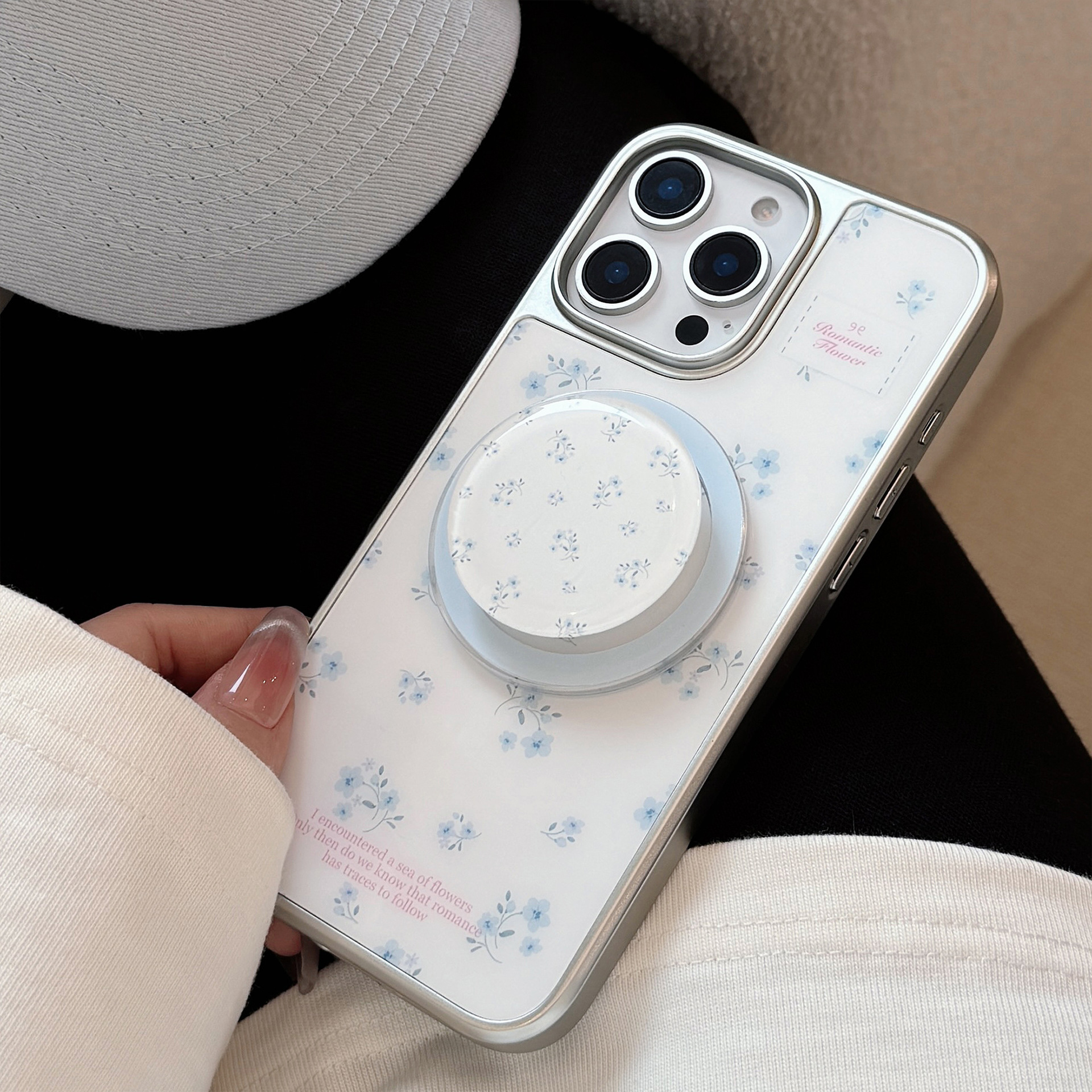 Flores magnéticas de galvanoplastia fresca de verano para Apple 16ProMax funda para teléfono móvil 15/14 femenino 15Pro nuevo 13