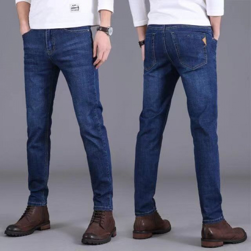 Summer Thin Men's Straight Loose Jeans New Stretch Versatile Trendy Wear-Resistant Work Casual Long Pants
