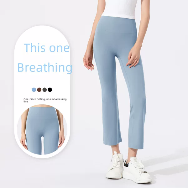 2026 New Style Straight-Leg Yoga Pants for Women, High-Waisted, Butt-Lifting, Naked-Feel, Slim-Fit, Sports Running Fitness Capri Pants