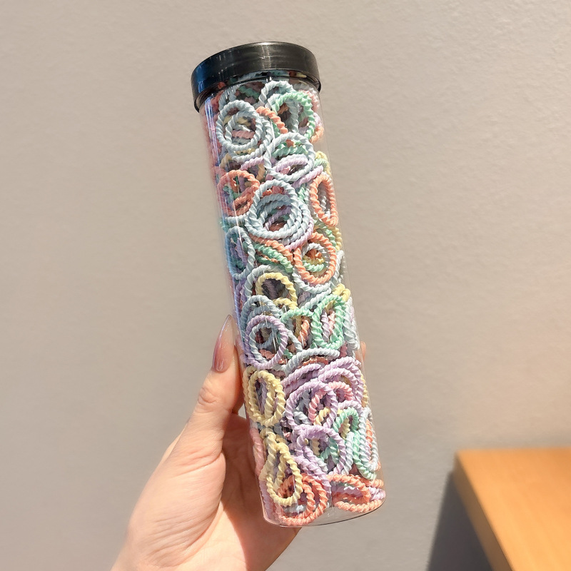 Lazo para el cabello del pulgar de color para niños, niña atada a la cuerda para la cabeza, banda de goma elástica alta, el bebé no daña el cabello, tocado de cuerda para el cabello