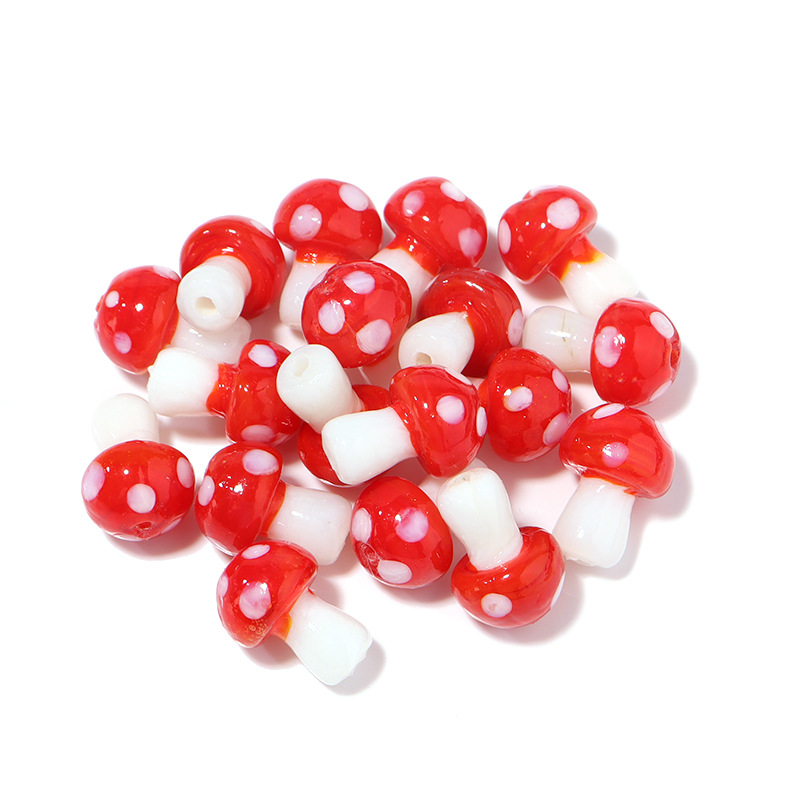 10 PCS/Package 16 * 11mm Glass Mushroom Beads display picture 11
