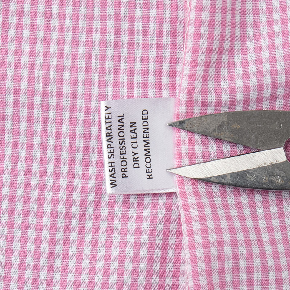 Bộ đôi áo sơ mi tay dài bèo nhún và quần dài kẻ caro cotton — hồng chi tiết 18