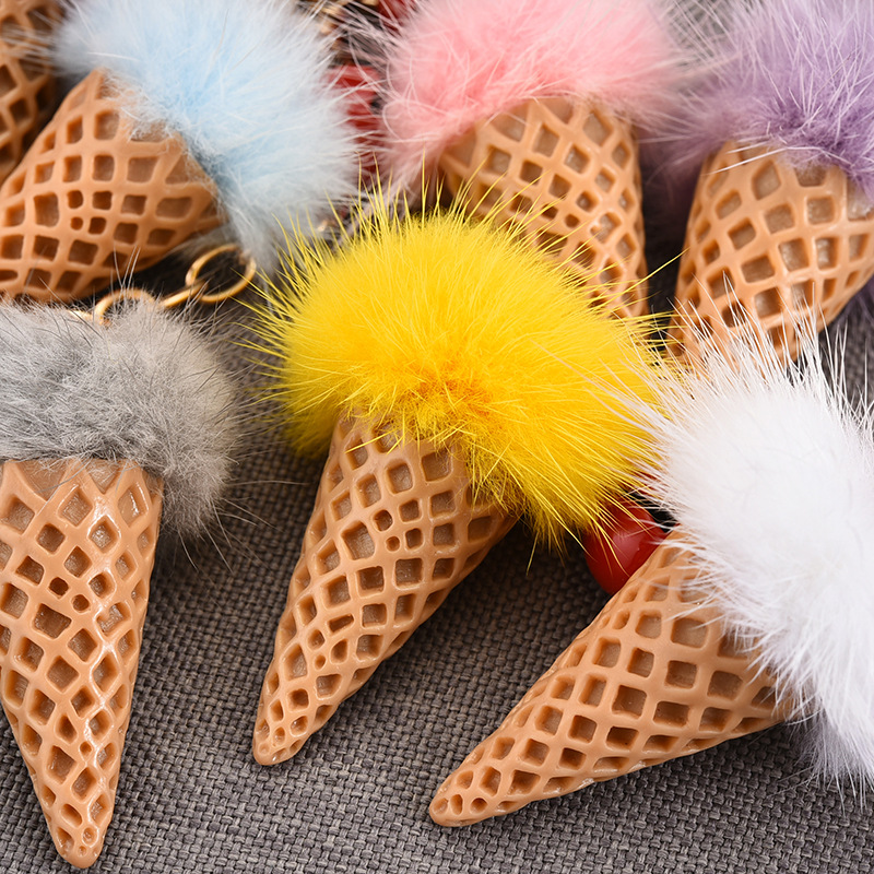 fashion ice cream cone resin keychain wholesale Nihaojewelrypicture17