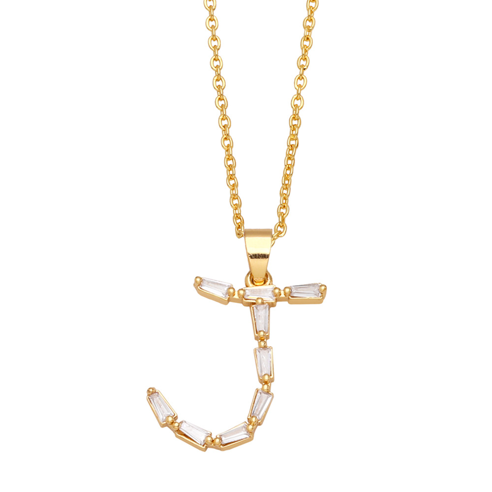 Fashion Letter Copper Inlay Zircon Pendant Necklace 1 Piece
