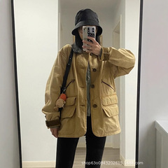 元の工場の品質のRLラフは色を打って英倫風の多いポケットのジャケットの2025カップルのカジュアルな巴恩風を襟に返します。