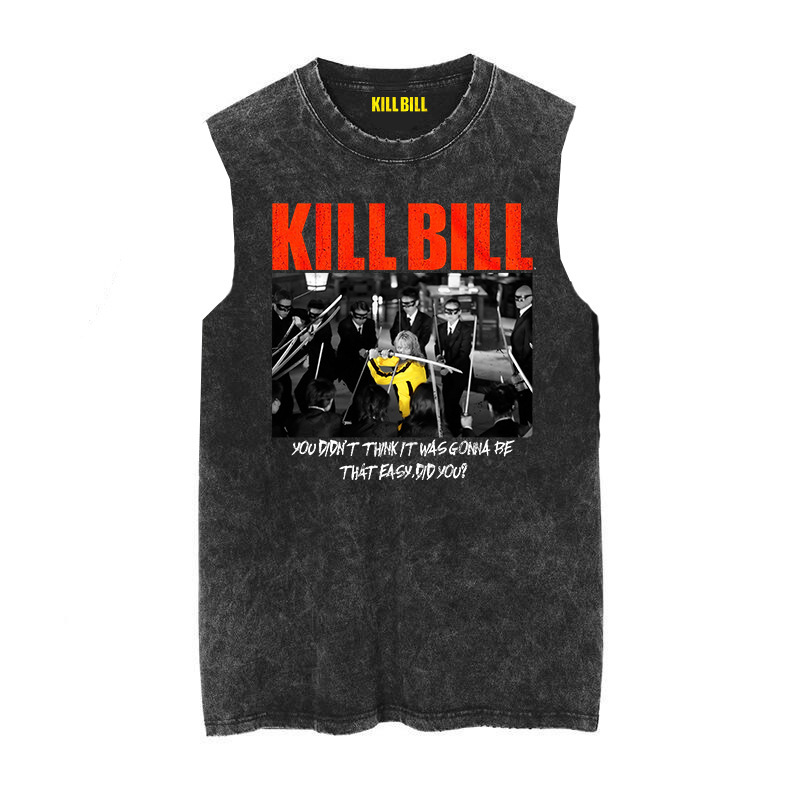 Kill Bill Kill Bill The Bride Men movie distressed washed vintage batik sleeveless T-shirt