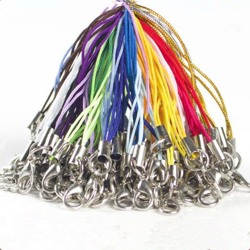 龙虾扣手机绳手工DIY配件彩色手机链挂绳钥匙绳挂扣手机蝴蝶结