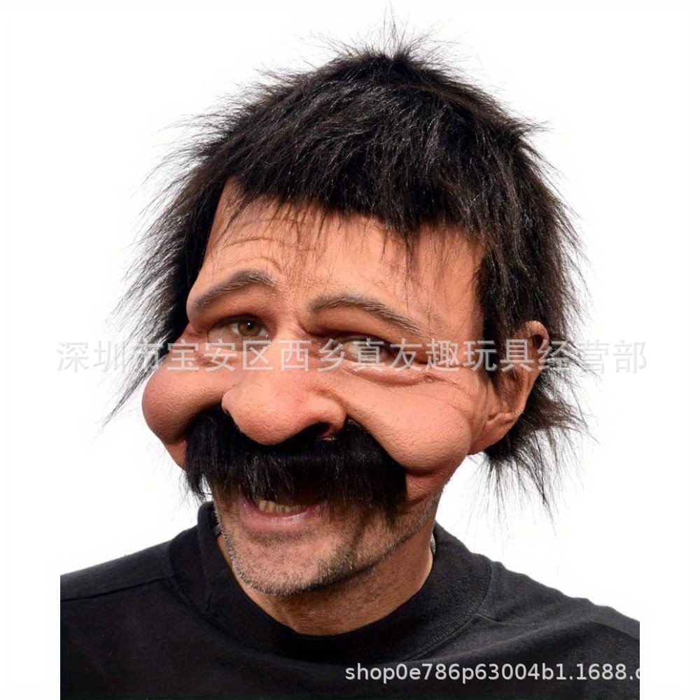 Tapón de anciano transfronterizo Tapón de rostro de anciana Peluca Máscara de anciano Máscara de látex humanoide de Halloween en stock