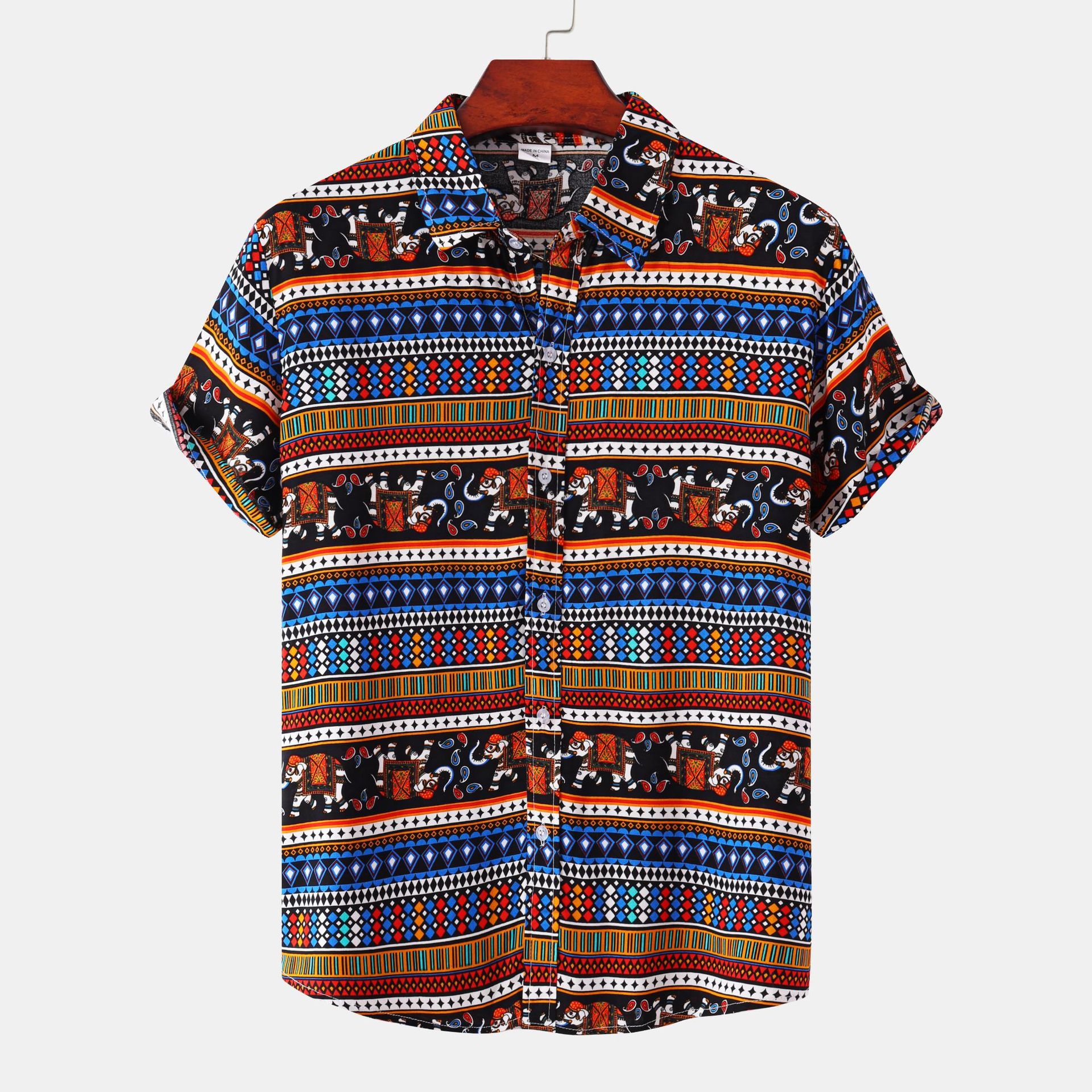 Comercio exterior transfronterizo ropa de hombre 2022 primavera y verano nuevos hombres a rayas slim fit popular todo partido camisa de manga corta ropa de hombre al por mayor