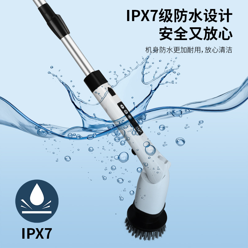 Doméstico cepillo de limpieza de baño telescópico de mano rotatorio multifuncional cepillo inalámbrico de mano resistente al agua cepillo de limpieza eléctrica