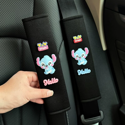 Car Seatbelt Shoulder Pad, Seat belt shoulder pad - a-pair-of-cute-stitch-ice-silk-shoulder-straps