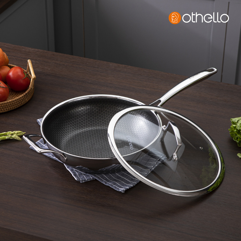 Germany Othello Stainless steel Wok Lampblack Electromagnetic furnace Gas apply 28cm