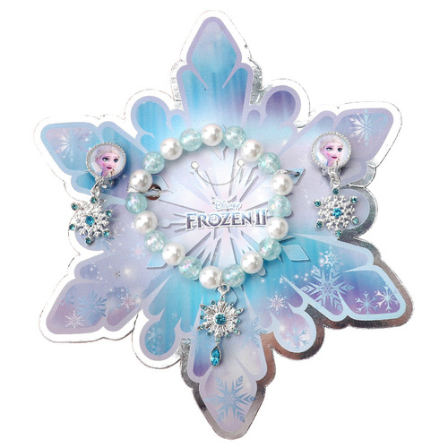 Ice and Snow Princess Elsa Children's Bracelet Ring Set Earrings Stud Earrings Gift Disney Combo