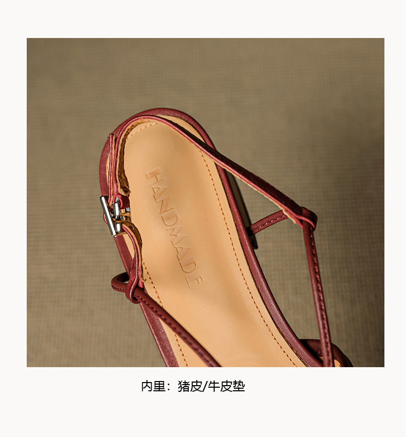 Sandal nữ Mary Jane quai chéo hở gót, gót thô 3 cm, mũi tròn bít — đen chi tiết 22