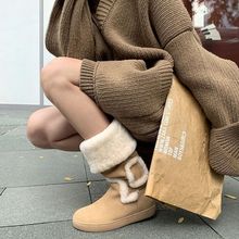 ��������ѩ!�n����ɫƽ�׼ӽqѩ��ѥŮ�������ë��Ͳѥ��ů��ѥ